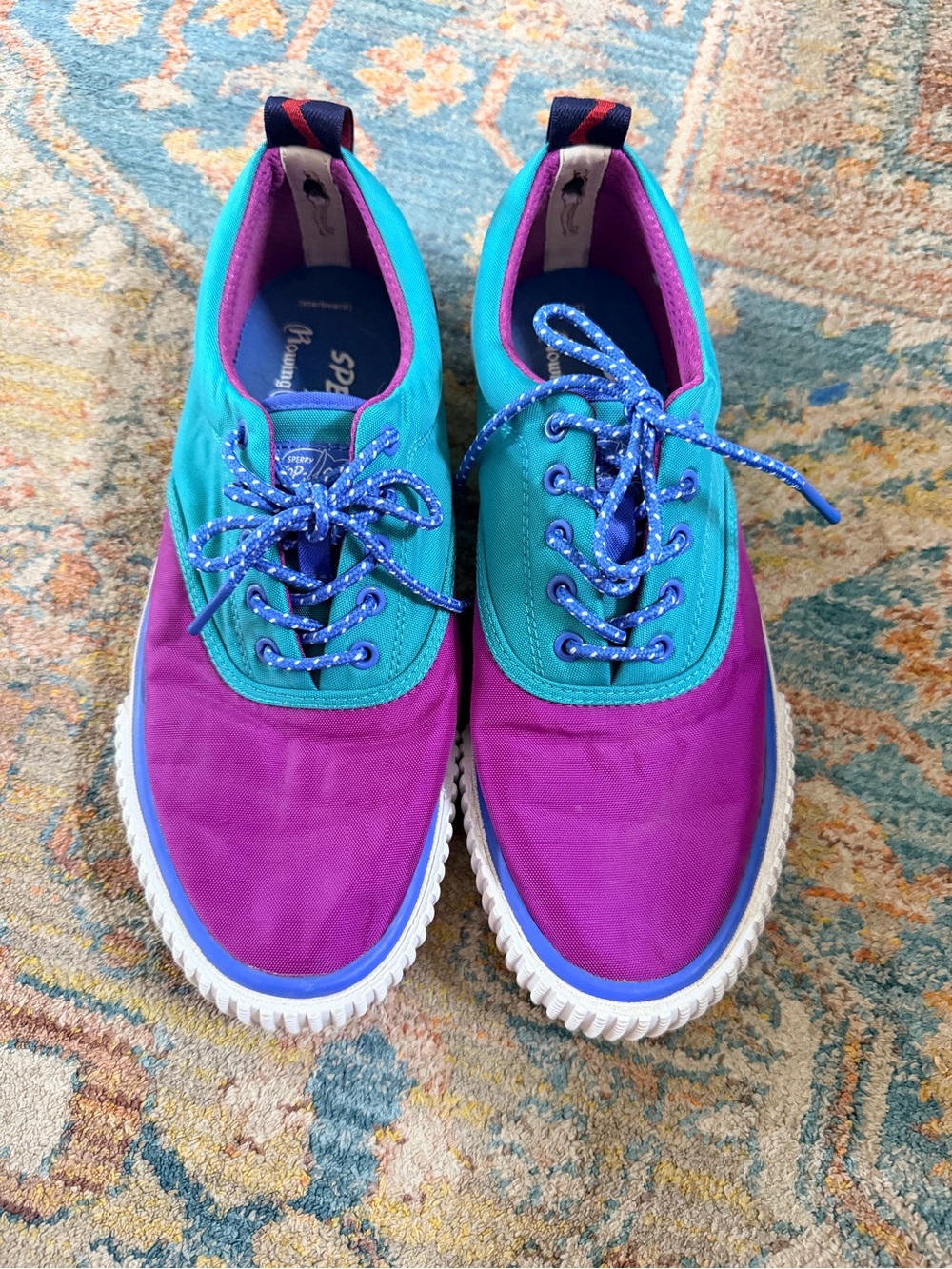 Sperry x Rowing Blazers Top-Sider Sneakers Men’s 8.5 Teal Purple Boat Shoes